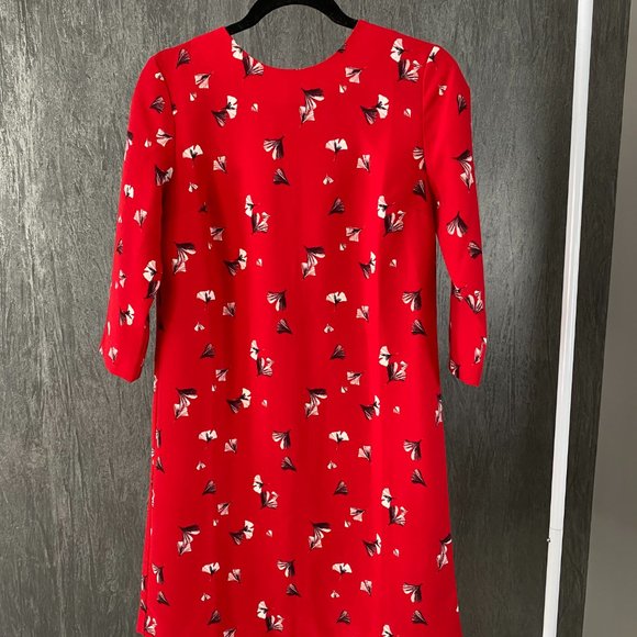 Banana Republic Straight Patterned Red Dress - Picture 1 of 5